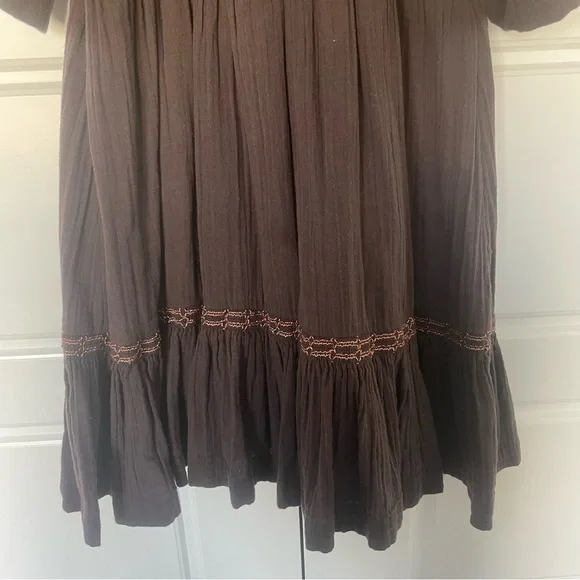NWT Free People Easy To Love Bubble Mini Dress size medium color expresso beans - Picture 5 of 12